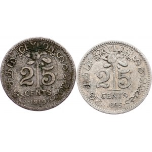 Ceylon, 25 Cents 1895, 1919