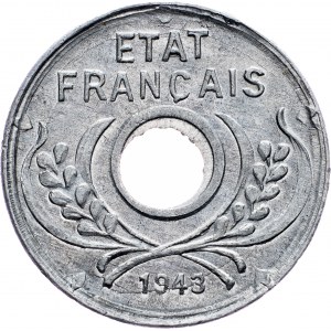 French Indochina, 5 Centimes 1943, Hanoi