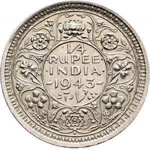 India - British, 1/4 Rupee 1943