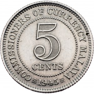 Malaya, 5 Cents 1945