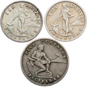 Philippines, 5 Cenatvos, 10 Centavos 1934, 1944, 1945