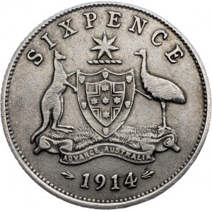 Australia, 6 Pence 1914