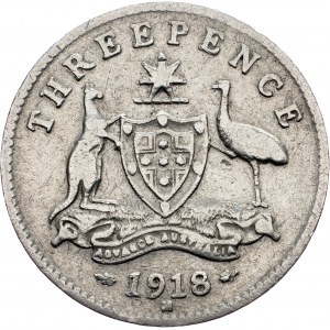Australia, 3 Pence 1918
