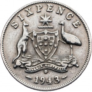 Australia, 6 Pence 1943