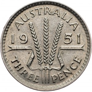 Australia, 3 Pence 1951