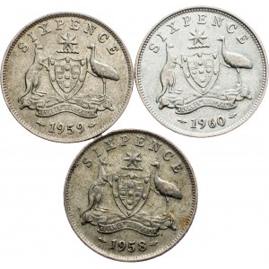 Australia, 6 Pence 1958, 1959, 1960
