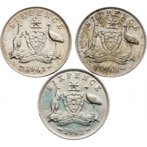 Australia, 6 Pence 1961, 1962, 1963