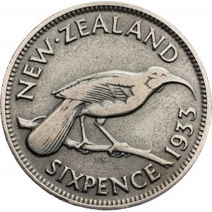 New Zealand, 6 Pence 1933