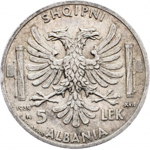 Albania, 5 Lek 1939