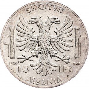 Albania, 10 Lek 1939, Rome