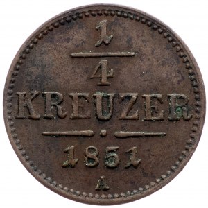 Franz Joseph I., 1/4 Kreuzer 1851, Vienna