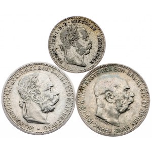 Franz Joseph I., 10 Kreuzer, 1 Corona, 1 Corona 1868, 1898, 1915