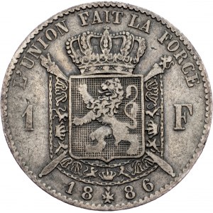 Belgium, 1 Franc 1886