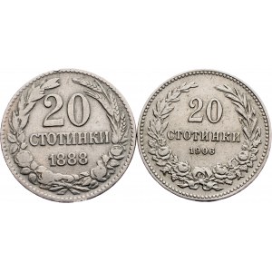 Bulgaria, 20 Stotinki 1888, 1906