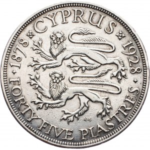 Cyprus, 45 Piastres 1928, Lono