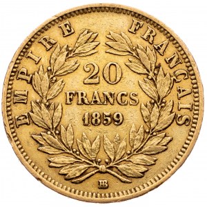 France, 20 Francs 1859, Strasbourg