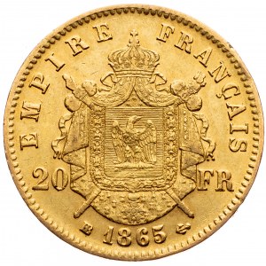 France, 20 Francs 1865, Strasbourg