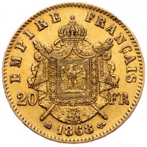 France, 20 Francs 1868, Strasbourg