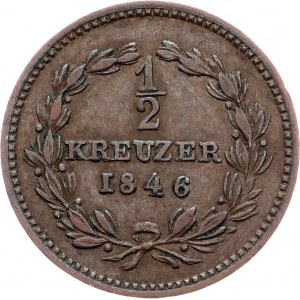 Germany, 1/2 Kreuzer 1846, Baden