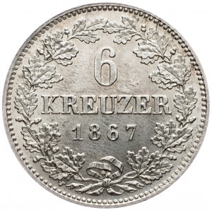Bayern, 6 Kreuzer 1867