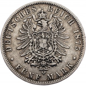 Germany, 5 Mark 1875, B