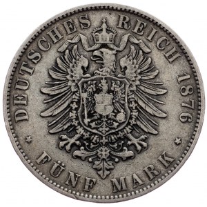Sachsen, 5 Mark 1876, E
