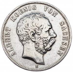 Sachsen, 5 Mark 1876, E