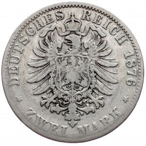 Hamburg, 2 Mark 1876, J