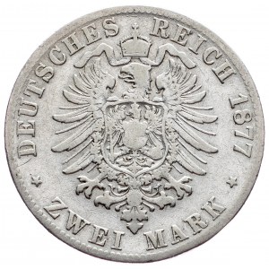 Württemberg, 2 Mark 1877, F