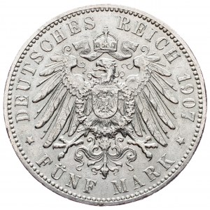 Hamburg, 5 Mark 1907, J