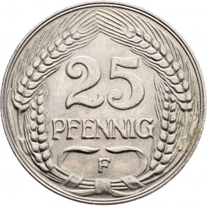 Germany, 25 Pfennig 1909, F