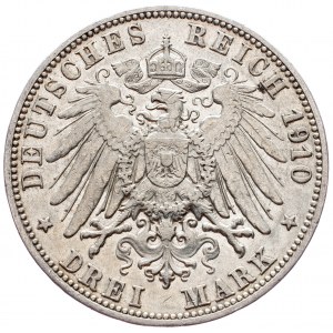 Württemberg, 3 Mark 1910, F