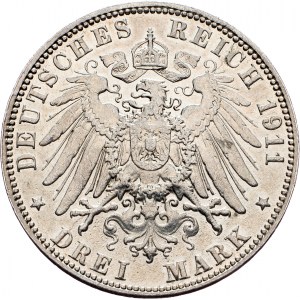 Germany, 3 Mark 1911, J