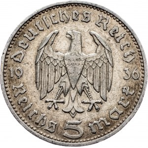 Germany, 5 mark 1936, J