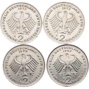 Germany, 2 mark 1970, 1973, 1982