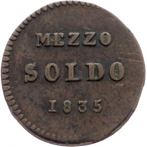 Italy, 1/2 Soldo 1835