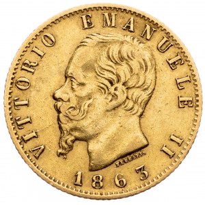 Italy, 20 Lire 1863, Turin