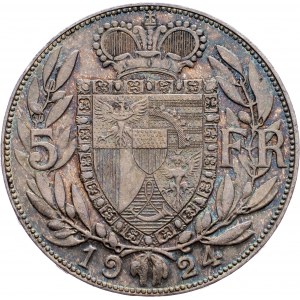 Liechtenstein, 5 Franken 1924, Bern
