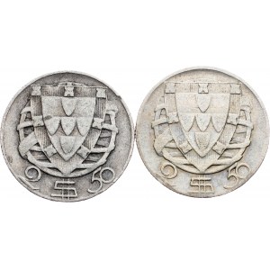 Portugal, 2.50 Escudos 1942, 1943