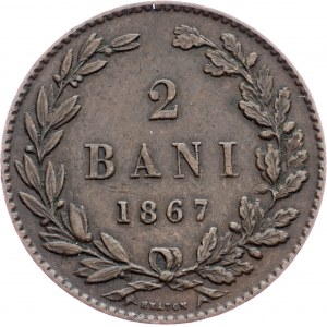 Romania, 2 Bani 1867, Heaton