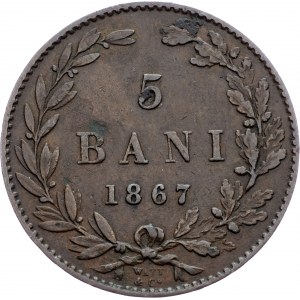 Romania, 5 Bani 1867
