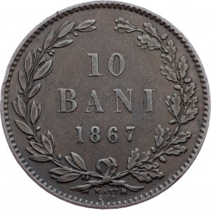 Romania, 10 Bani 1867, WATT & CO.