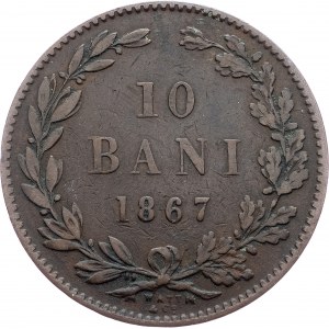 Romania, 10 Bani 1867, WATT & CO.