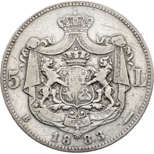 Romania, 5 Lei 1883, B