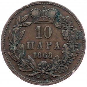 Serbia, 10 Para 1868