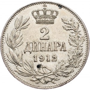Serbia, 2 Dinara 1912