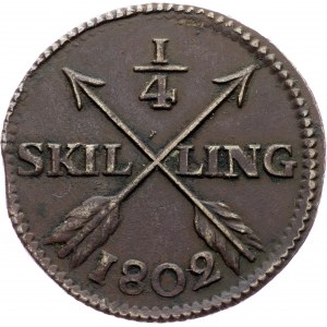 Sweden, 1/4 Skilling 1802