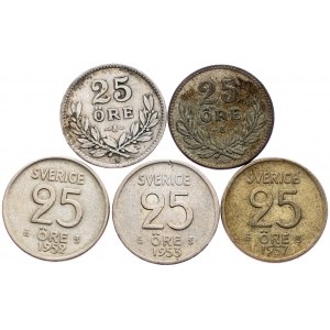 Sweden, 25 Ore 1938, 1940, 1952, 1953, 1957