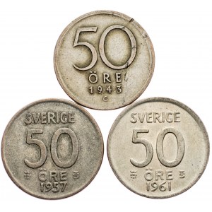 Sweden, 50 Ore 1943, 1957, 1961