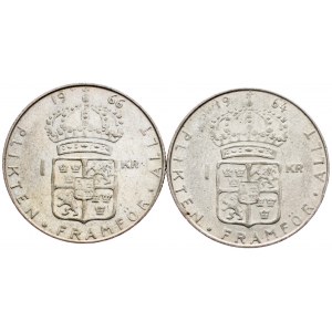 Sweden, 1 Krona 1964, 1966